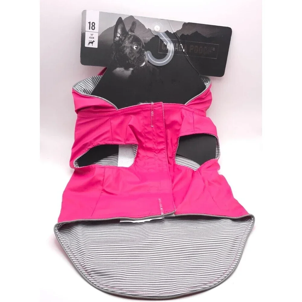 NWT CANADA‎ POOCH Torrential Tracker 18” PINK Rain Coat For Dogs 18 inch